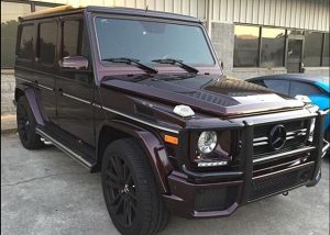 Mercedes Benz wrapped in 1080 Black Rose vinyl