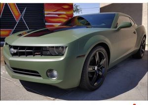 Chevrolet wrapped in 3M 1080 Matte Military Green vinyl