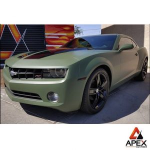 Chevrolet wrapped in 3M 1080 Matte Military Green vinyl