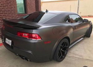 Chevrolet wrapped in Avery SW Satin Pearl Nero vinyl