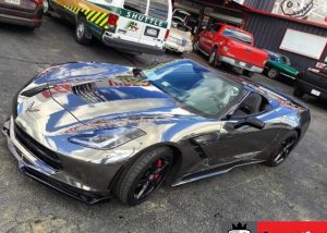 Chevrolet wrapped in Avery SW Black Chrome vinyl