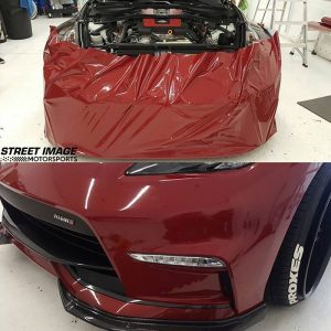 Nissan wrapped in Avery SW Gloss Burgundy vinyl
