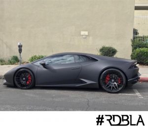 Lamborghini wrapped in Matte Deep Black vinyl