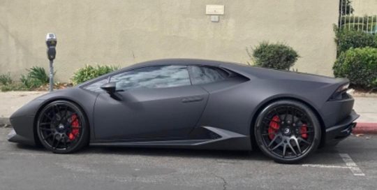 Lamborghini wrapped in Matte Deep Black vinyl