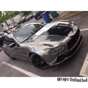 Maserati wrapped in Avery SW Black Chrome vinyl