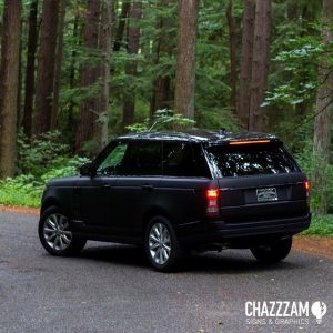 Range Rover wrapped in 3M 1080 Matte Deep Black vinyl