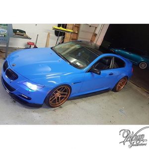 BMW wrapped in Avery SW Gloss Intense Blue vinyl