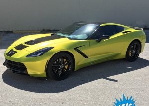 Chevrolet wrapped in Arlon UPP Electric Lime vinyl