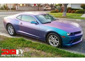 Chevrolet wrapped in Orafol Shift Effect Matte Turquoise/Lavender shade shifting vinyl