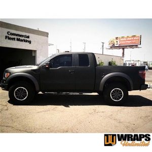 Ford wrapped in Matte Black vinyl