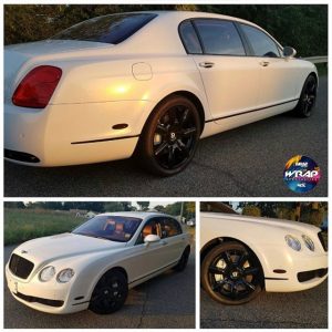 Bentley wrapped in 1080 Gloss White Gold Sparkle vinyl