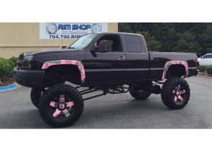 Chevrolet wrapped in 1080 Gloss Black Ember with printed Mossy Oak Pink Break Up