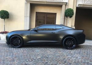 Chevrolet wrapped in Satin Black vinyl