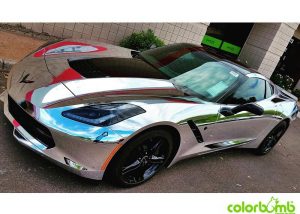 Chevrolet wrapped in Avery SW Silver Chrome vinyl