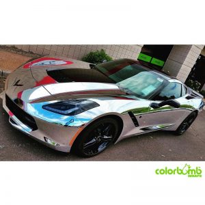 Chevrolet wrapped in Avery SW Silver Chrome vinyl