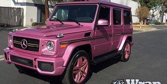 Mercedes Benz wrapped in 3M 1080 Raspberry Fizz vinyl