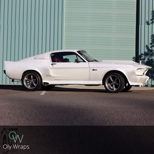 Ford wrapped in Satin Pearl White vinyl