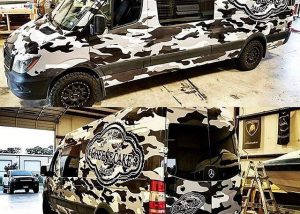 Mercedes Benz wrapped in custom printed 3M IJ180Cv3 vinyl