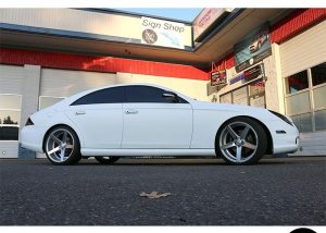 Mercedes Benz wrapped in Matte White vinyl
