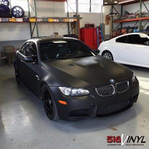 BMW wrapped in Avery SW Matte Black vinyl