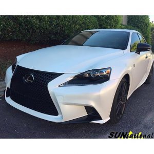 Lexus wrapped in Avery SW Satin Pearl White vinyl