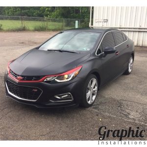 Chevrolet wrapped in 1080 Satin Black vinyl