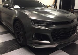 Chevrolet wrapped in Satin Pearl Nero vinyl