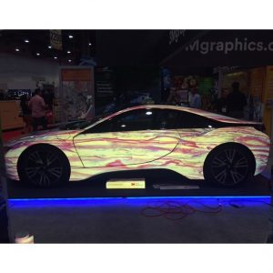 BMW wrapped in Custom print on the new 3M IJ 780MC-10R Reflective vinyl. The first truly engineered Reflective vinyl