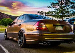 Mercedes Benz wrapped in Avery SW Satin Pearl Koko vinyl by Voodoo Vinyl