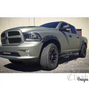Dodge Ram Truck wrapped in Avery SW Matte Midnight Sand Metallic vinyl