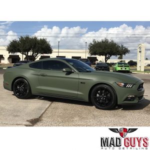 Ford wrapped in Matte Military Green vinyl