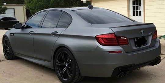 BMW wrapped in Arlon UPP Matte Frozen Grey vinyl