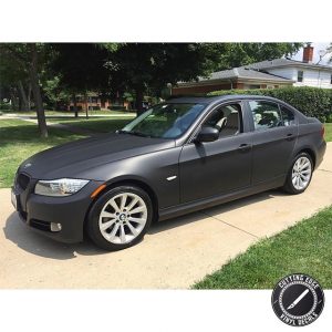 BMW wrapped in Avery SW Matte Black vinyl