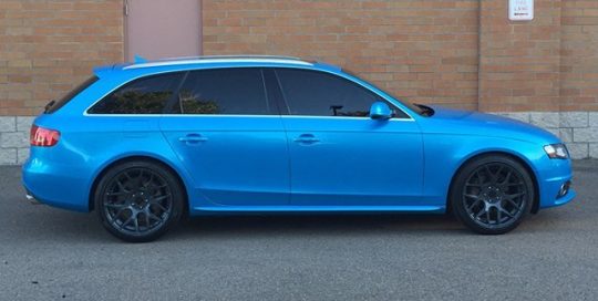 Audi wrapped in Avery SW Bahama Blue Pearl vinyl