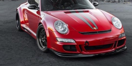 Porsche wrapped in 1080 Gloss Dragon Fire Red vinyl