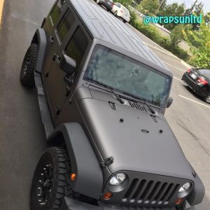 Jeep wrapped in Avery SW Matte Charcoal Metallic vinyl