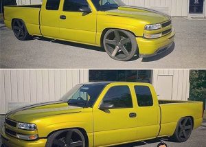 Chevrolet wrapped in Gloss Lemon Sting vinyl