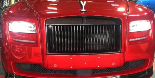 Rolls Royce wrapped in Avery SW Red Chrome vinyl