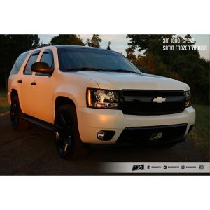 Chevrolet Tahoe wrappped in new 1080 Satin Frozen Vanilla vinyl