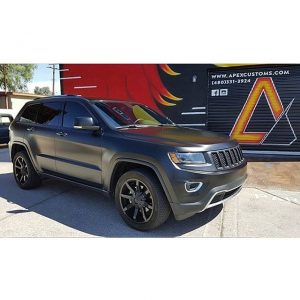 Jeep wrapped in 3M 1080 Satin Black vinyl