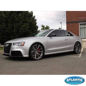Audi wrapped in Avery SW Gloss Metallic Silver vinyl