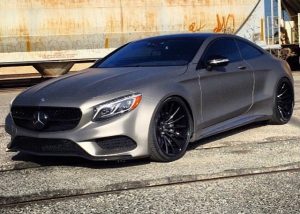 Mercedes Benz wrapped in 3M 1080 Matte Charcoal Metallic vinyl
