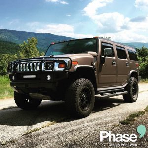 Hummer wrapped in Matte Brown Metallic vinyl