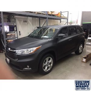 Toyota wrapped in Matte Deep Black vinyl