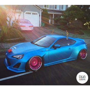 Toyota Scion wrapped in Satin Ocean Shimmer vinyl