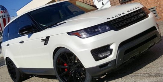 Range Rover wrapped in Avery SW Satin Pearl White vinyl