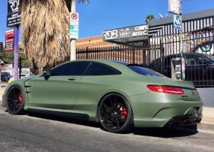 Mercedes Benz wrapped in Matte Military Green vinyl