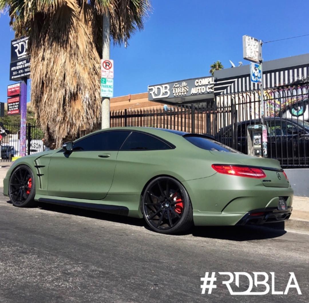 Mercedes Benz Wrapped In Matte Military Green Vinyl
