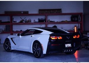 Chevrolet Corvette wrapped in Gloss White vinyl