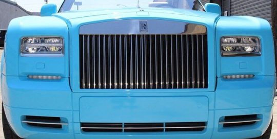 Rolls Royce wrapped in 3M 1080 Gloss Sky Blue vinyl